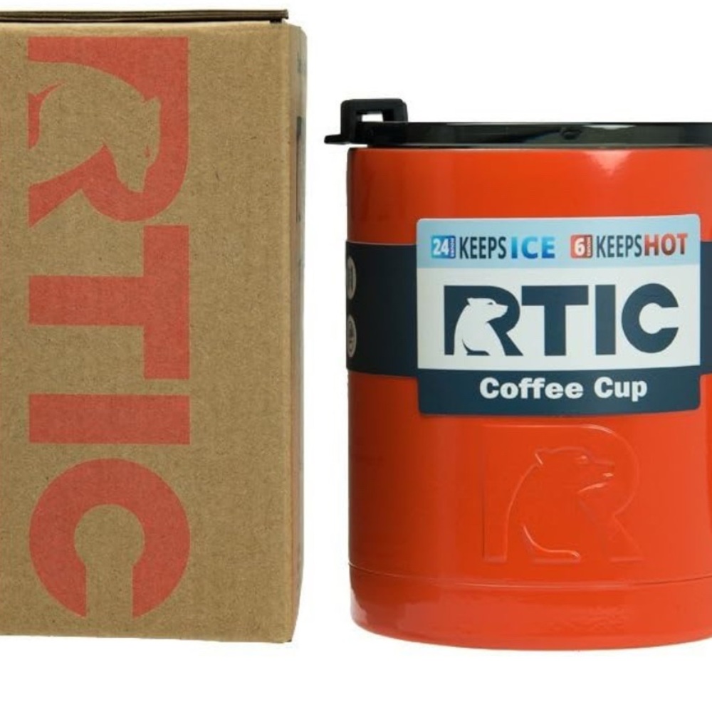 RTIC Orange Insulated 12 oz. Stainless Steel Travel Mug with Lid. NEW